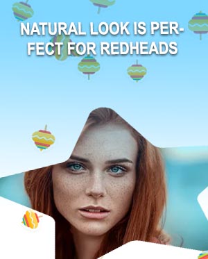 Blue mascara on redheads