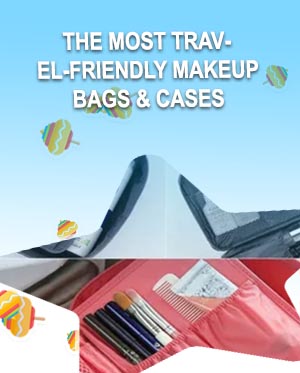Travel makeup bag organizer