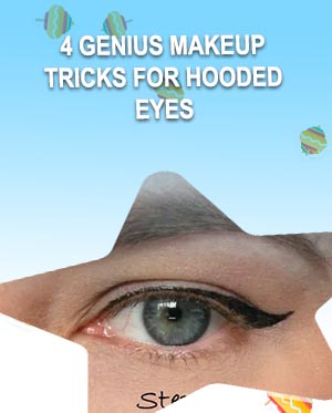 White eyeliner looks hooded eyes